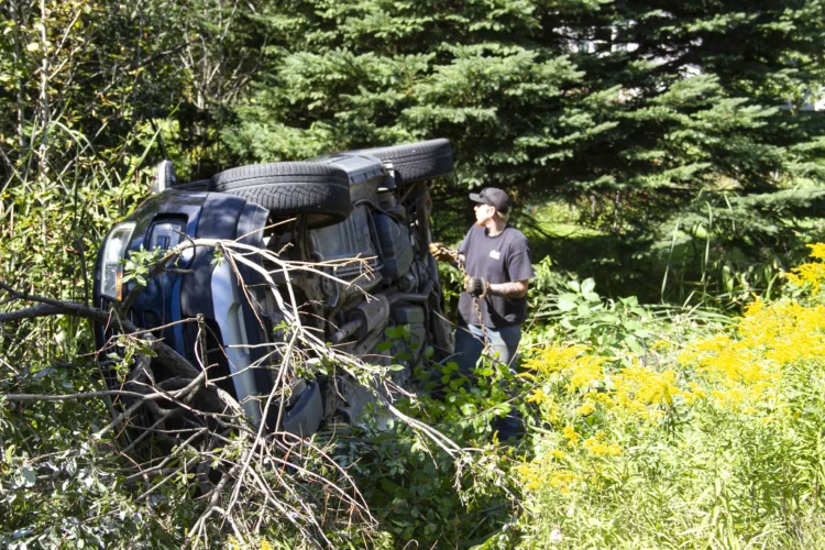 Rollover occupant uninjured